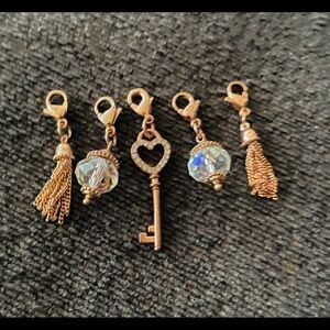 Lot of 5 Origami Owl Rose Gold Dangles